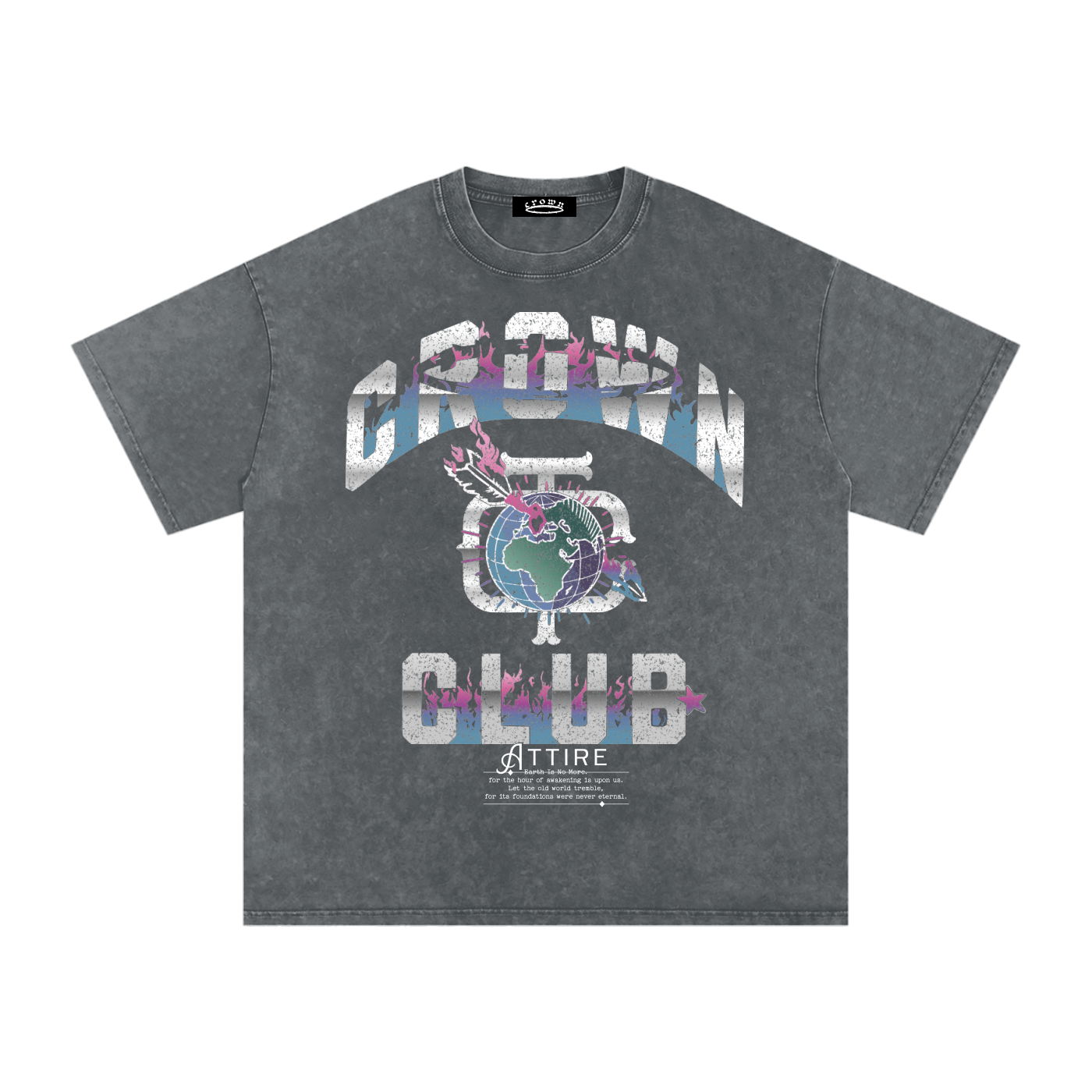 CROWN CLUB Washed Cotton T-Shirt